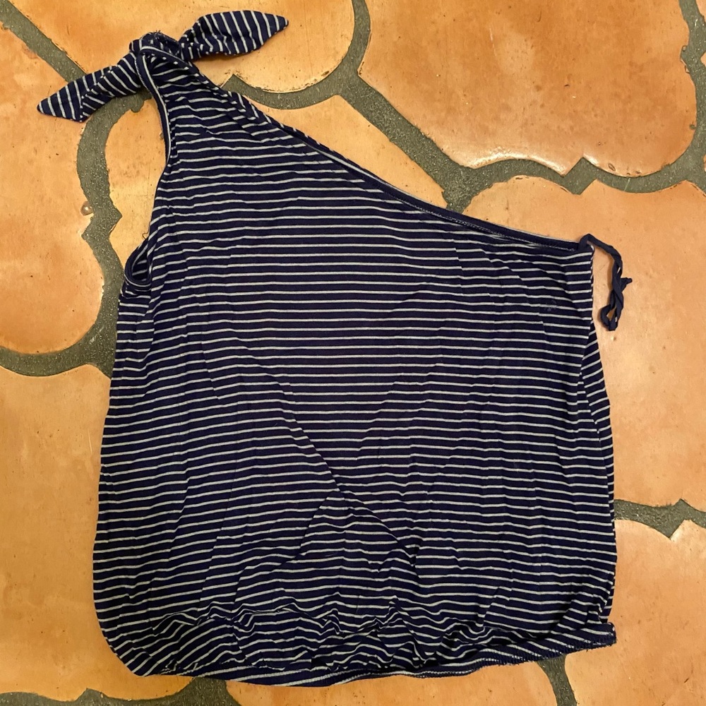 American Eagle blue and white striped top